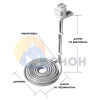 ТЭН фторопластовый, PTFE оболочка, модель HXFL, 3000 Вт, 220 В, 460 мм, D 230 мм